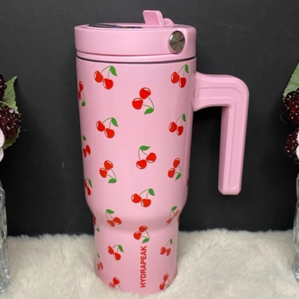 New Hydrapeak Voyager 18oz Tumbler Handle Stainless Steel bottle cherry & pink⭐️ - Picture 16 of 17